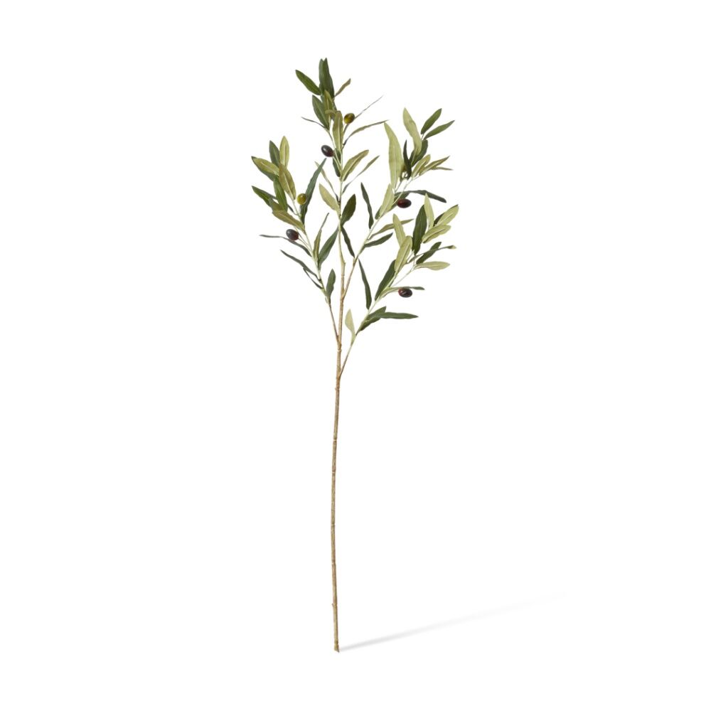 2PK E Style Olive Spray Realistic Artificial Flower Plastic Grey Green 97cm