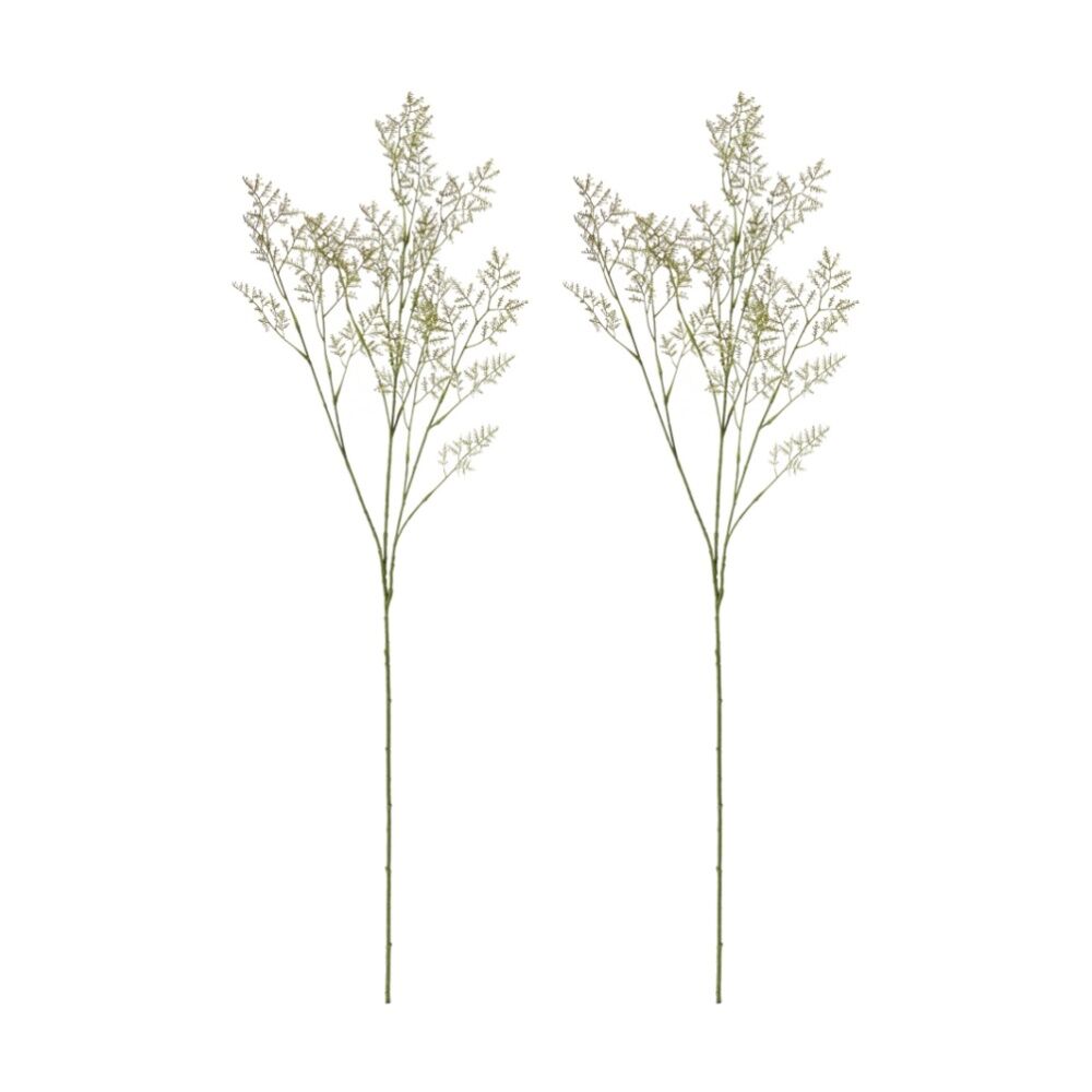 2PK E Style Limonium Spray Realistic Artificial Flower Plastic Cream 16x5x100cm