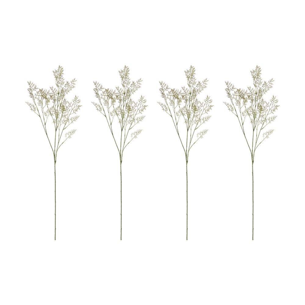 4PK E Style Limonium Spray Realistic Artificial Flower Plastic Cream 16x5x100cm
