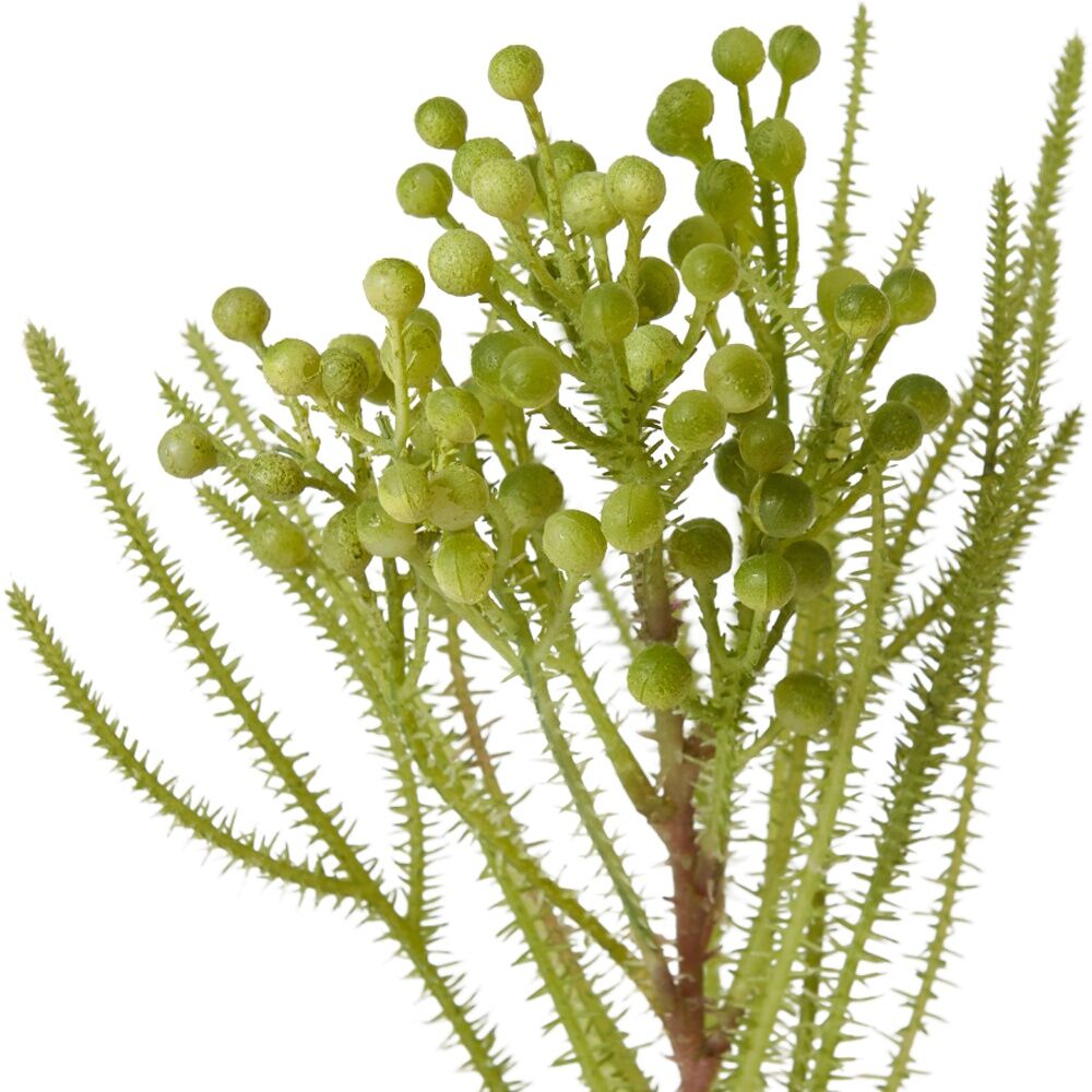 4PK E Style Berzelia Spray Realistic Artificial Flower Plastic Green 13x5x46cm