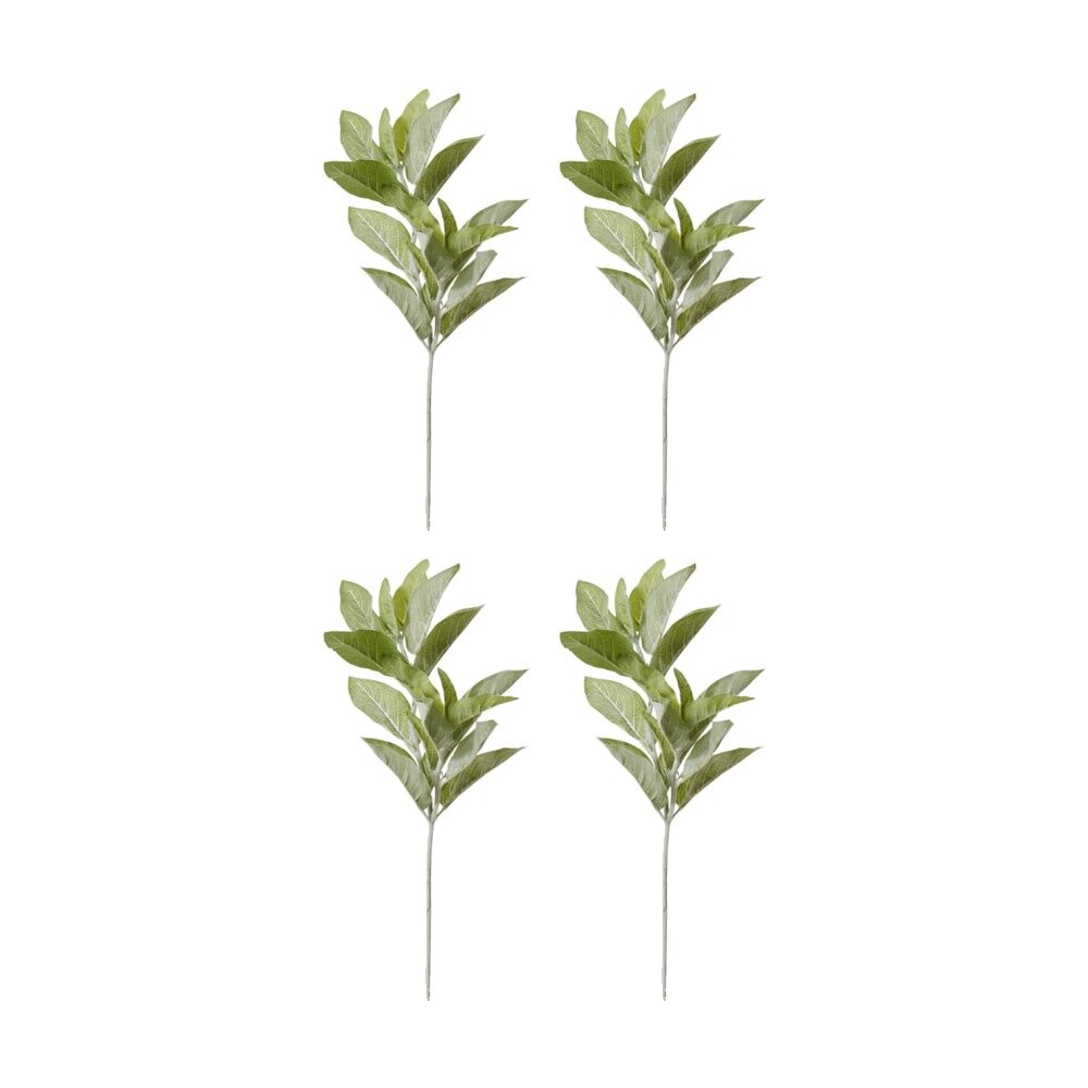 4PK E Style Lambs Ear Spray Realistic Artificial Flower Plastic Grey Green 71cm