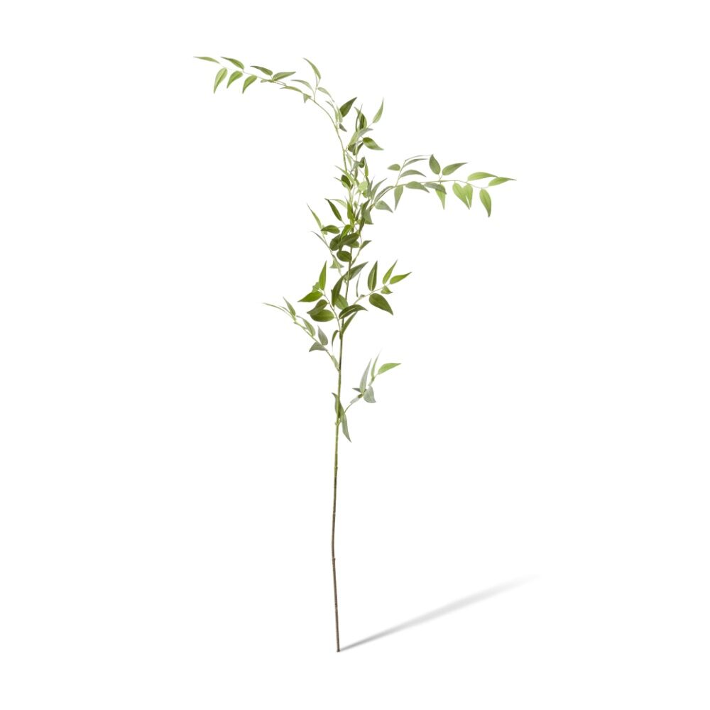 2PK E Style Ruscus Italian Leaf Realistic Artificial Flower Spray Green 124cm