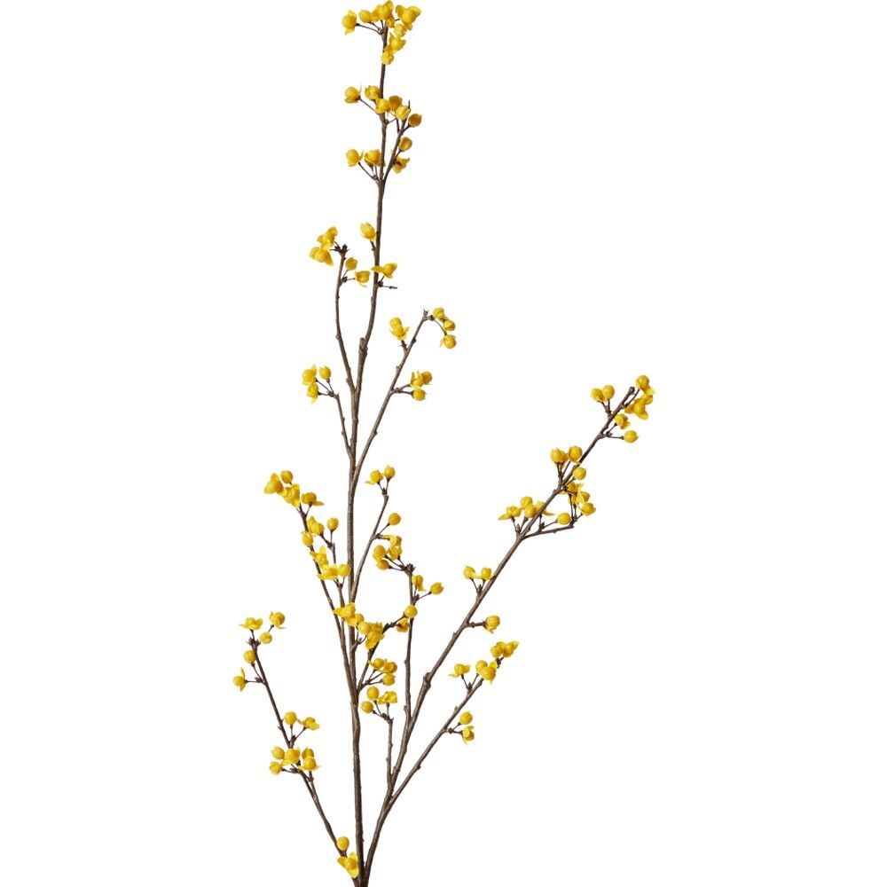 2PK E Style Autumn Berry Branch Realistic Artificial Flower Yellow 20x12x112cm