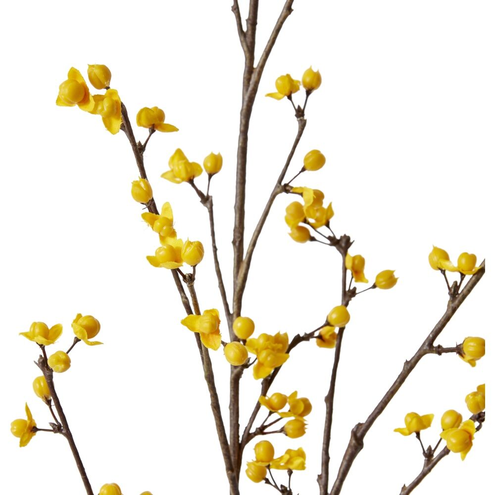 2PK E Style Autumn Berry Branch Realistic Artificial Flower Yellow 20x12x112cm
