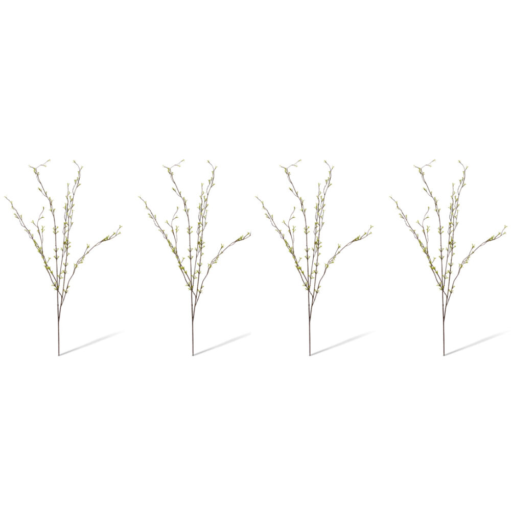 4PK E Style Spring Bud Leaf Spray Realistic Artificial Flower Green 42x22x86cm