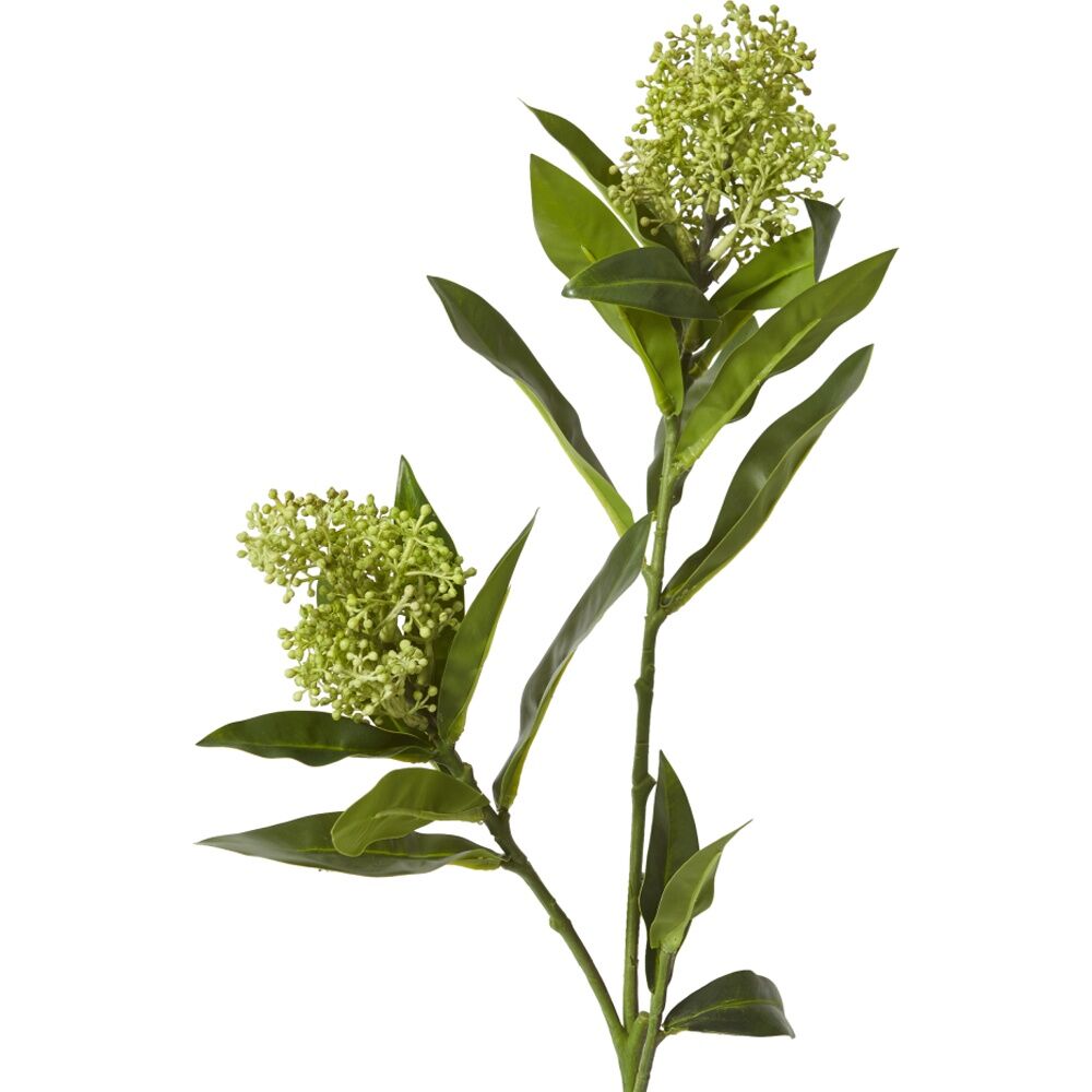 2PK E Style Skimmia Spray Realistic Artificial Flower Plastic Light Green 72cm