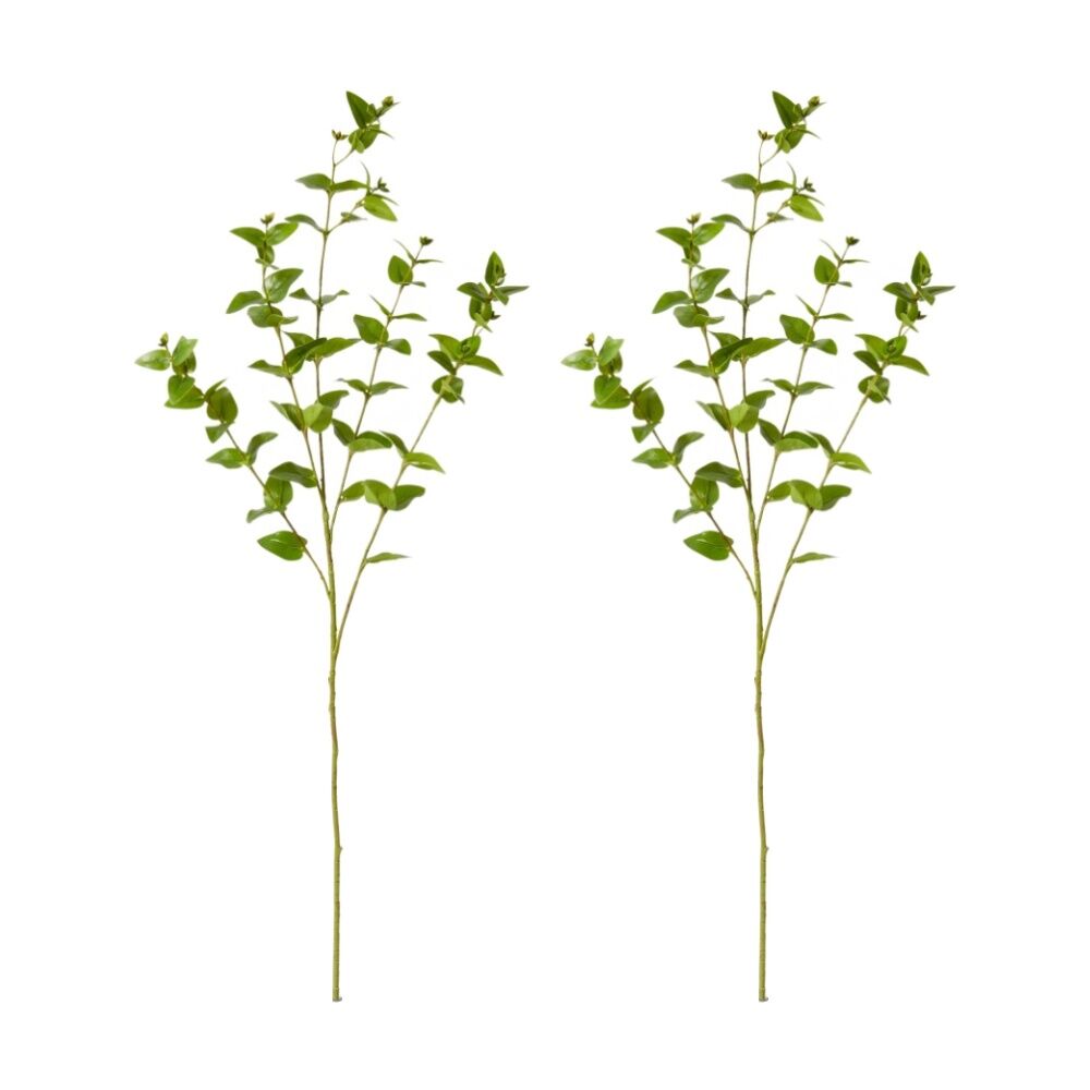 2PK E Style Hoya Leaf Spray Realistic Artificial Flower Plastic Green 84cm