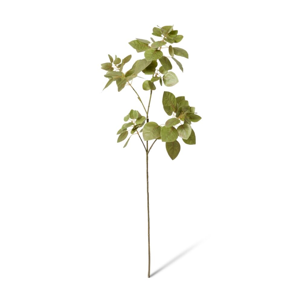 E Style Smoke Leaf Branch Realistic Artificial Flower Green Red 103cm