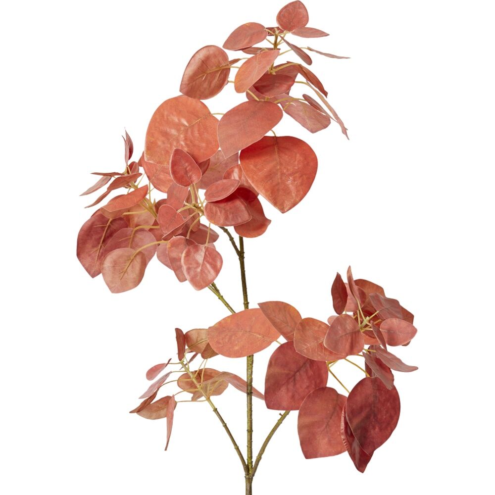 4PK E Style Smoke Leaf Branch Realistic Artificial Flower Red 32x30x103cm