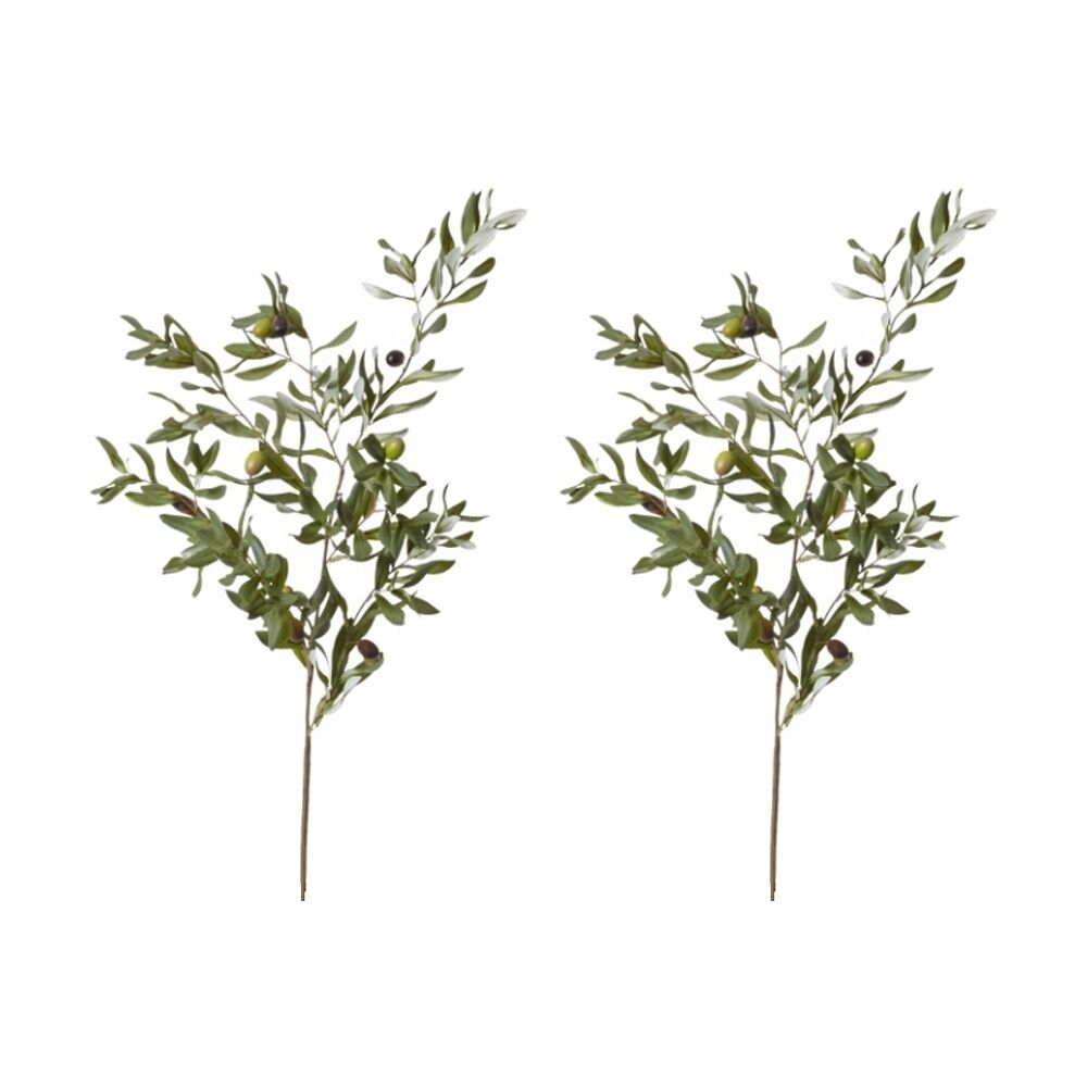 2PK E Style Olive Rocca Spray Realistic Artificial Flower Green 32x44x117cm