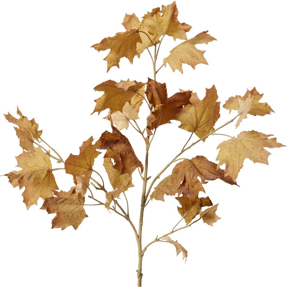2PK E Style Maple Autumn Leaf Branch Realistic Artificial Flower Brown 112cm