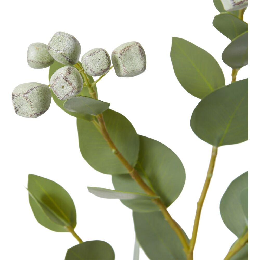 4PK E Style Eucalyptus Seed Pod Spray Realistic Artificial Flower Green 74cm
