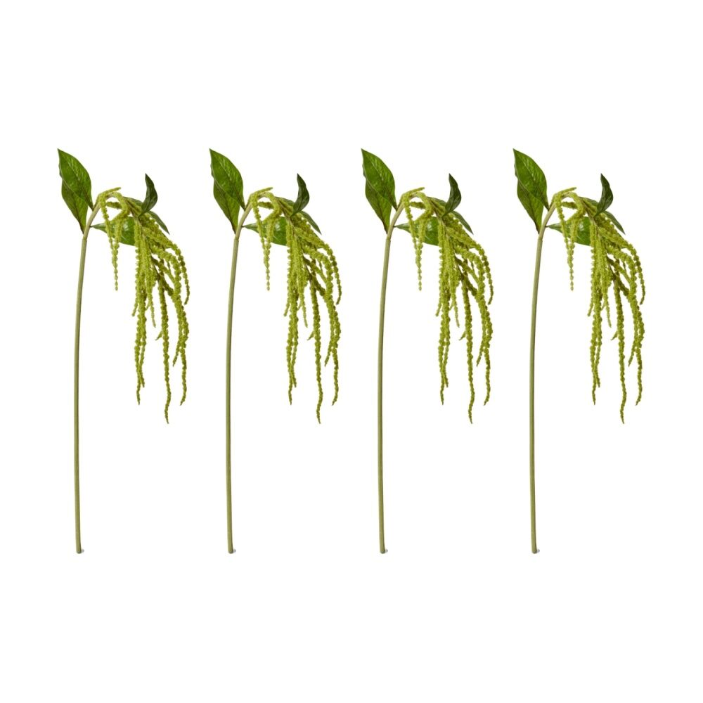 4PK E Style Amaranthus Spray Realistic Artificial Flower Plastic Green 114cm