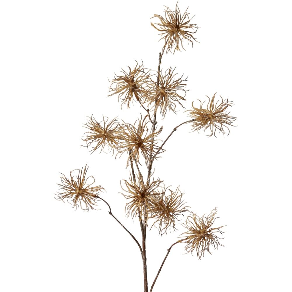 2PK E Style Thistle Wild Spray Artificial Flower Stem Brown 34x26x99cm