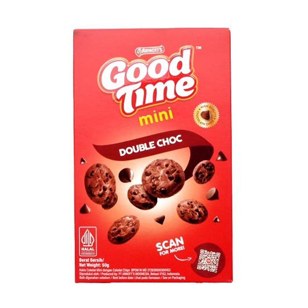 36PK Arnotts Good Time Mini Double Chocolate Chip Cookies Biscuits 50g Snack