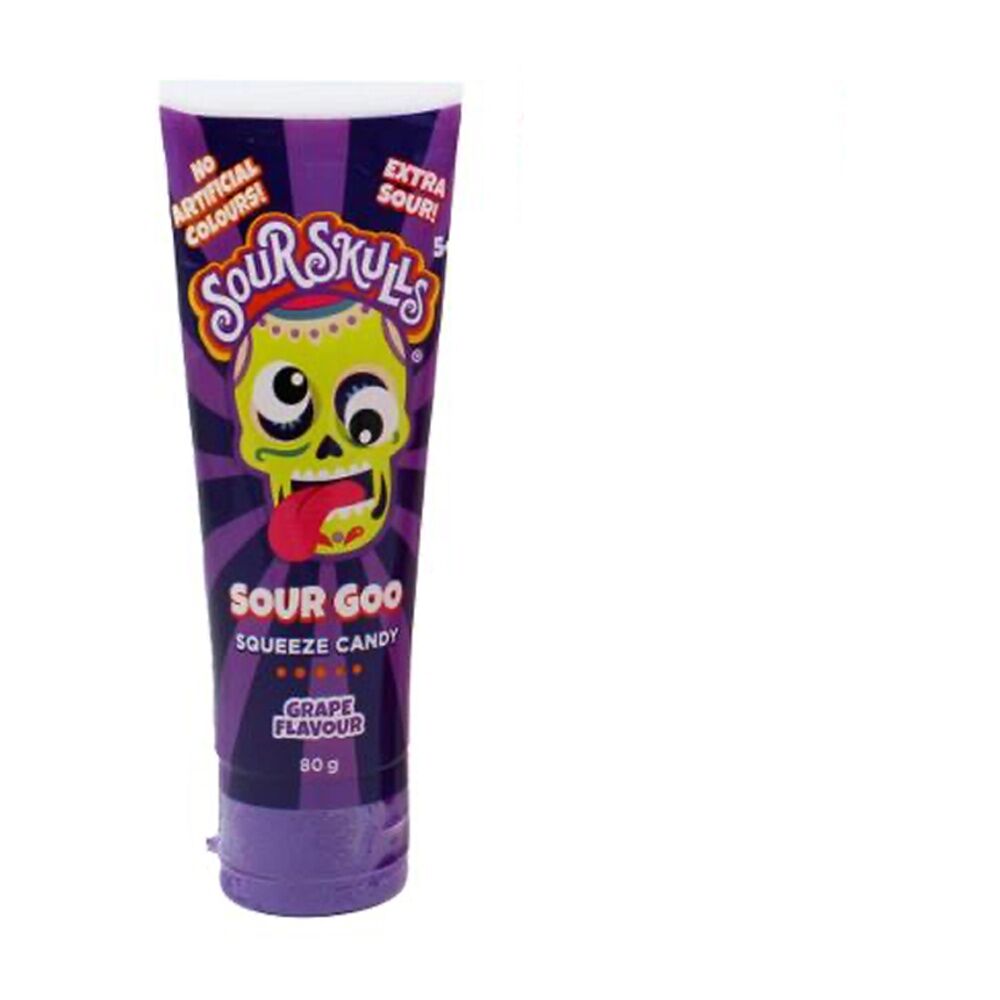 12PK Park Avenue Sour Skulls Goo 80g Fruit Flavour Gummies - Assorted