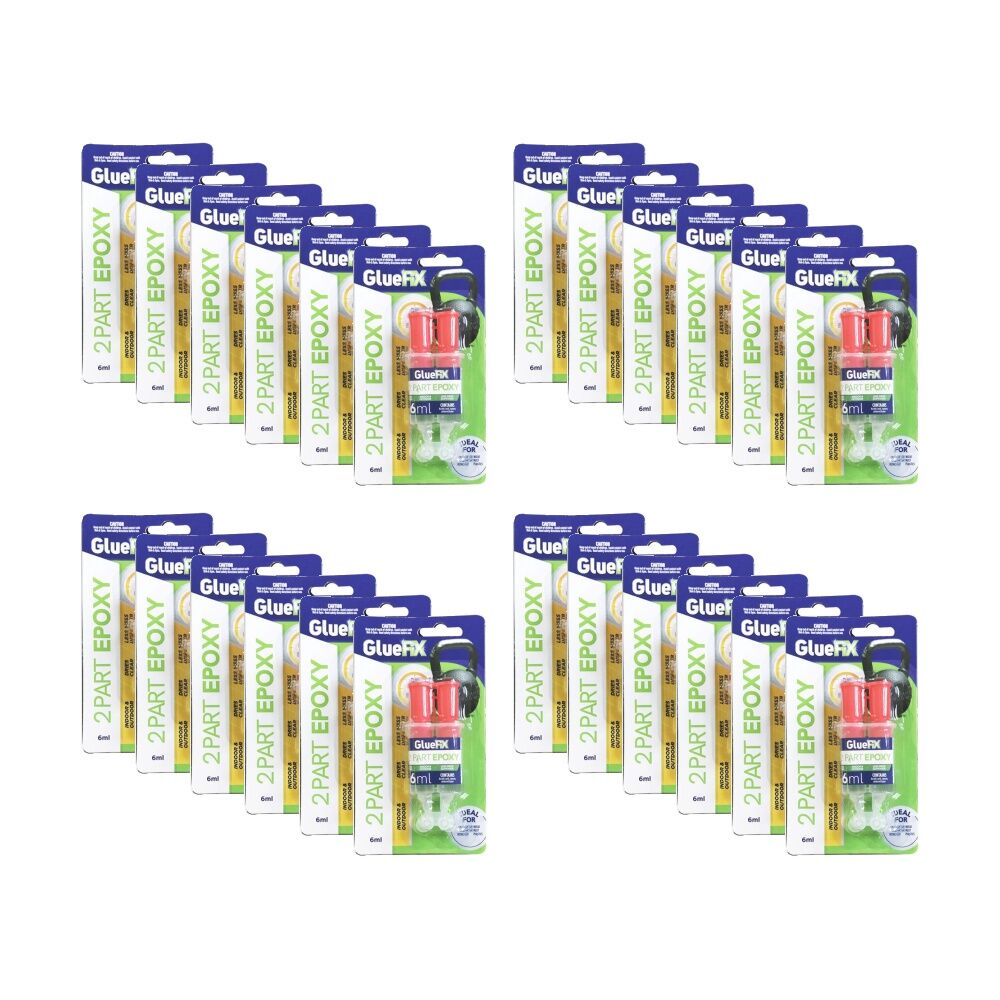 24x 2pc GlueFix Epoxy Syringe Clear Strong Bond Glue Tubes 6ml
