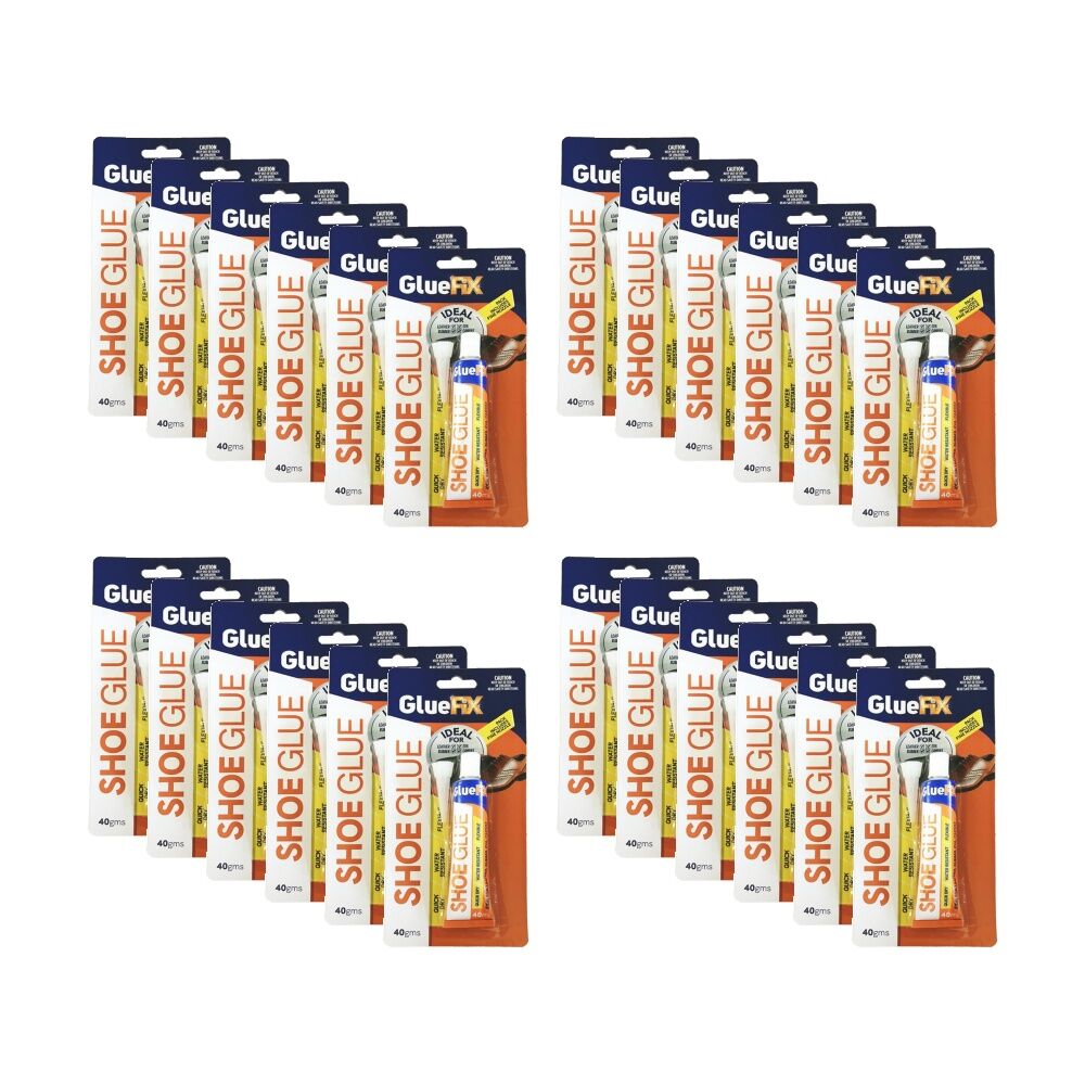 24PK GlueFix Quick Dry Water-Resistant Flexible Fine Nozzle Shoe Glue Tube 40ml