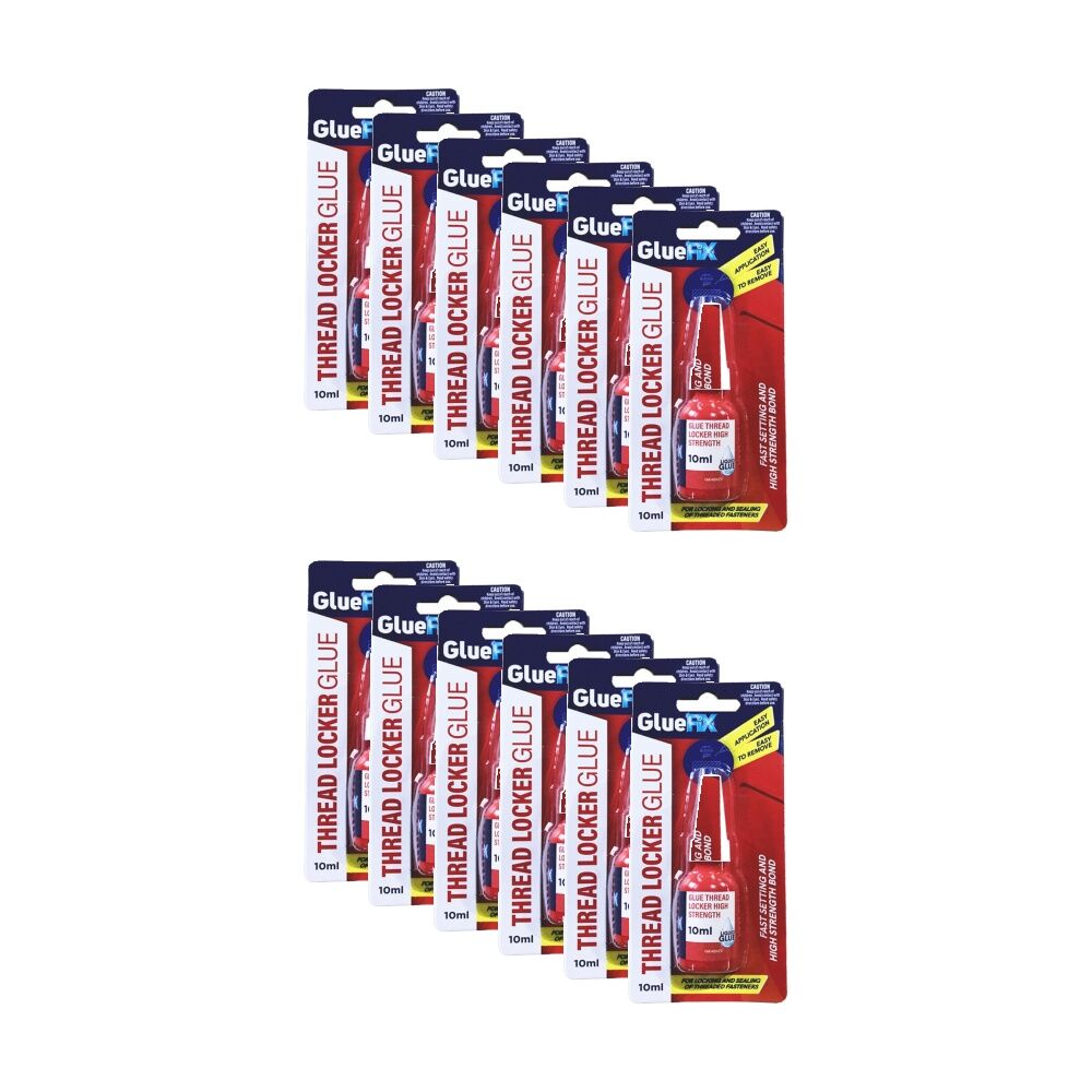 12PK GlueFix High Strength Fast Setting Sealing Thread Locker Glue Tube 10ml