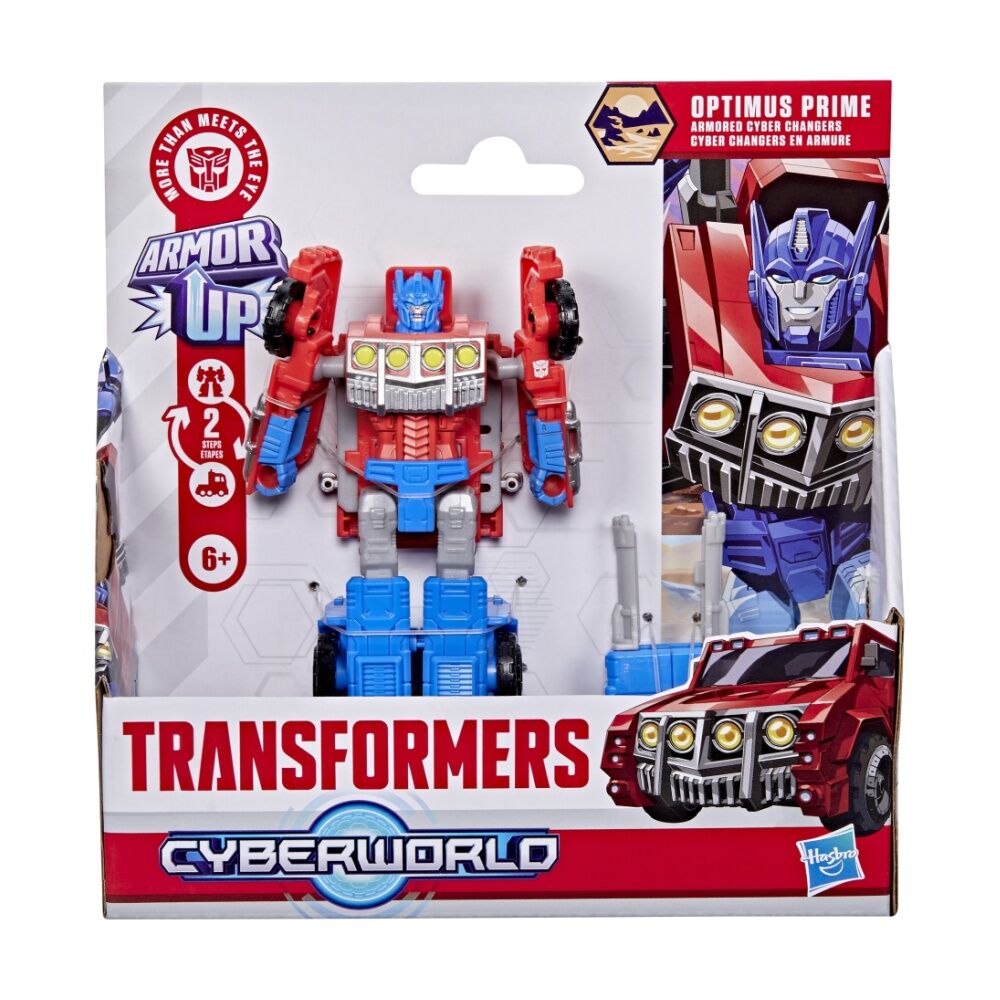 2PK Transformers Cyberworld Armoured Cyber Changers Kids Figure Toy 6y+ Assorted