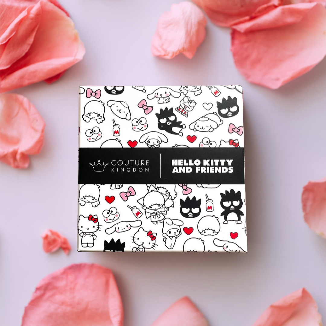 Couture Kingdom Hello Kitty February Stud Earrings Gold Plated Brass 5y+