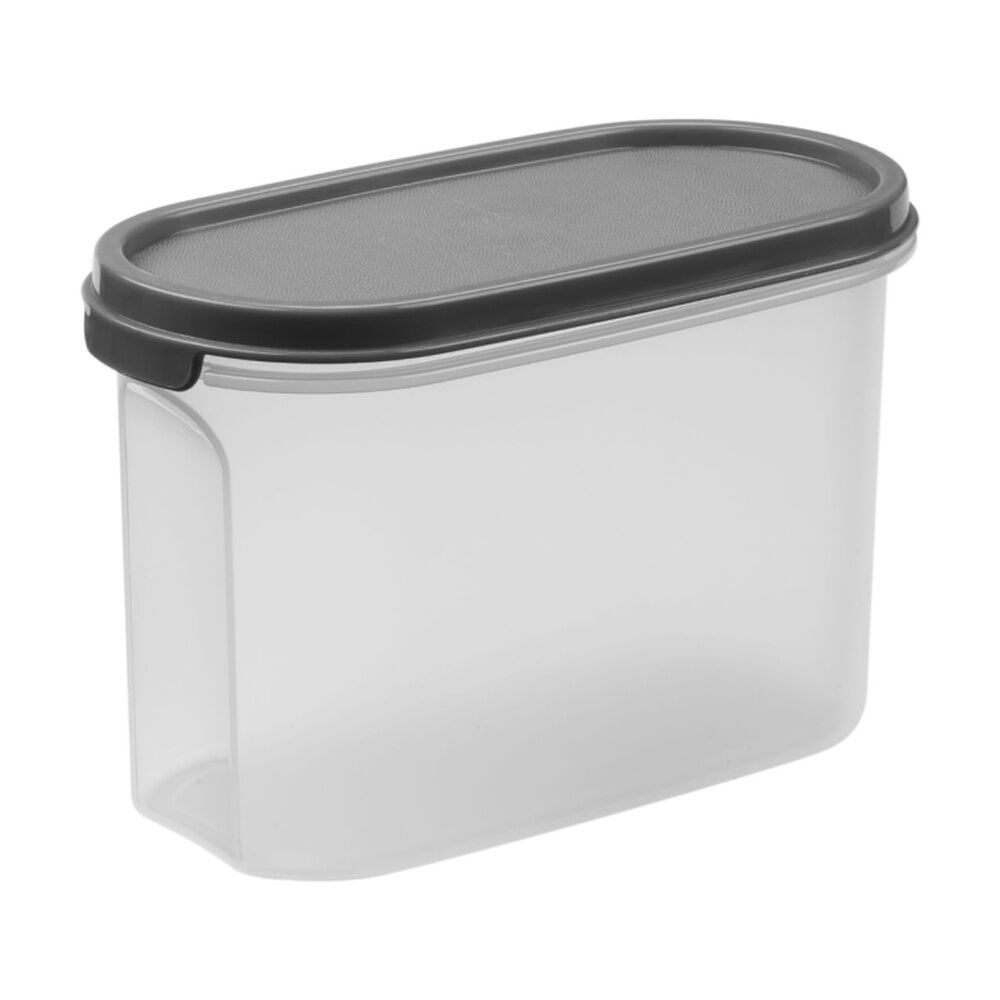 24x Partyware Dry Food Storage Container W/ Black Lid 1.1L Clear