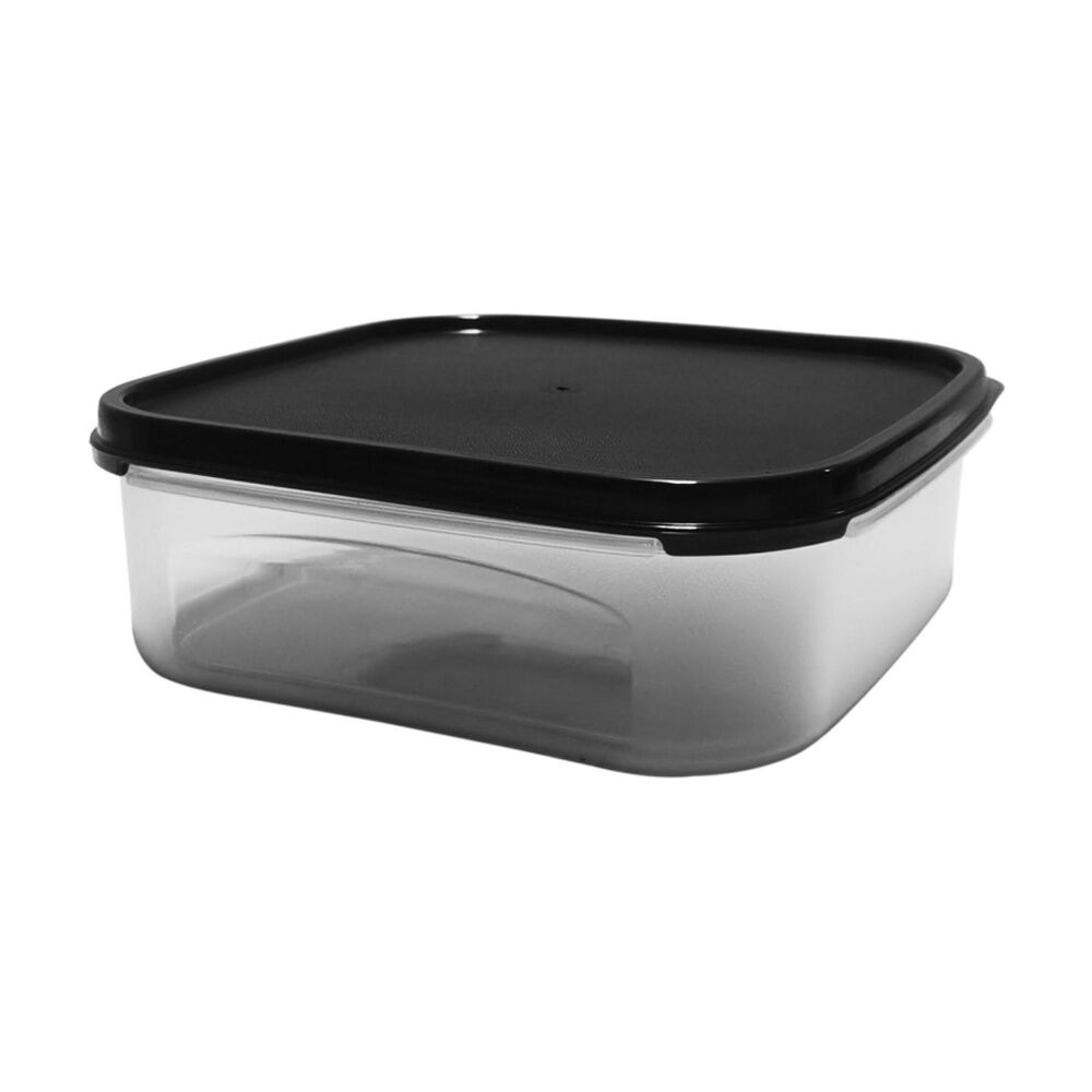 24x Partyware Dry Food Storage Container W/ Black Lid 1.2L Clear