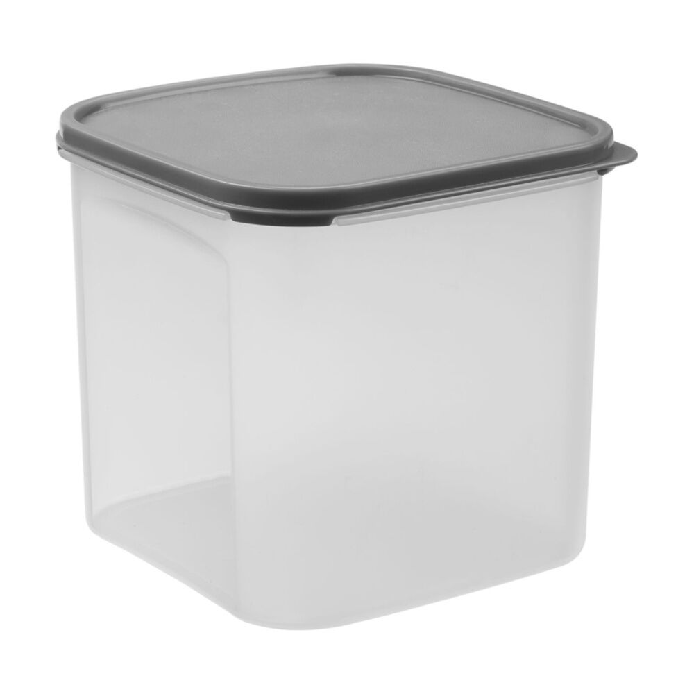 12x Partyware Dry Food Storage Container W/ Black Lid 4L Clear