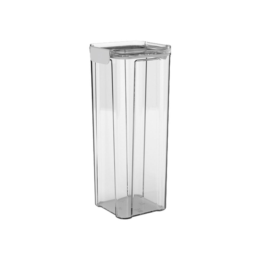 12x Partyware Plastic Square Modular Canister Storage Container 1900ml Clear
