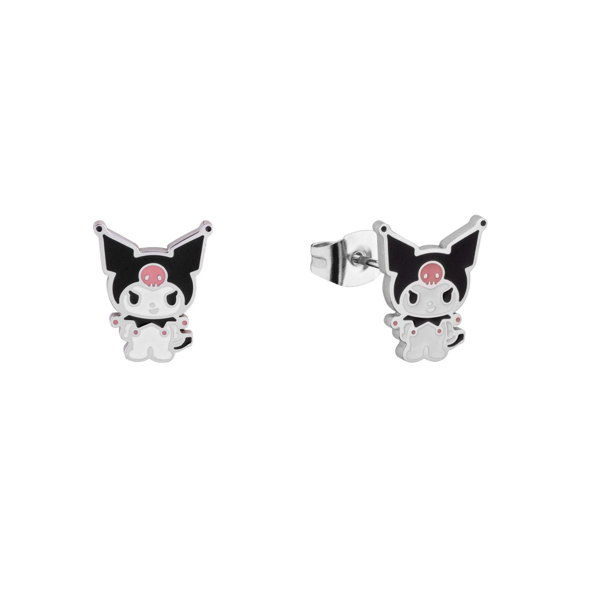 Couture Kingdom Kuromi Body Stud Earrings Silver Stainless Steel Enamel 5y+