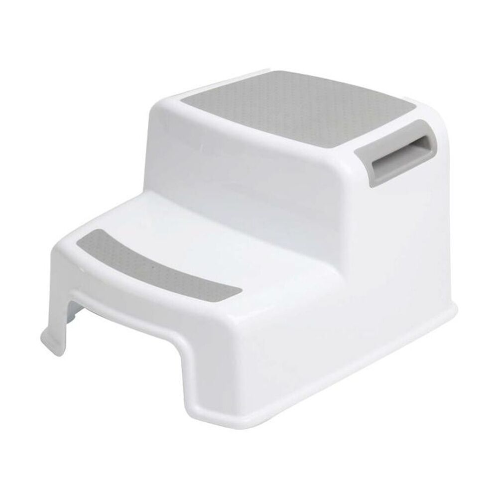 Braz 2 Step Plastic Stool Accessory 27x33cm White/Grey