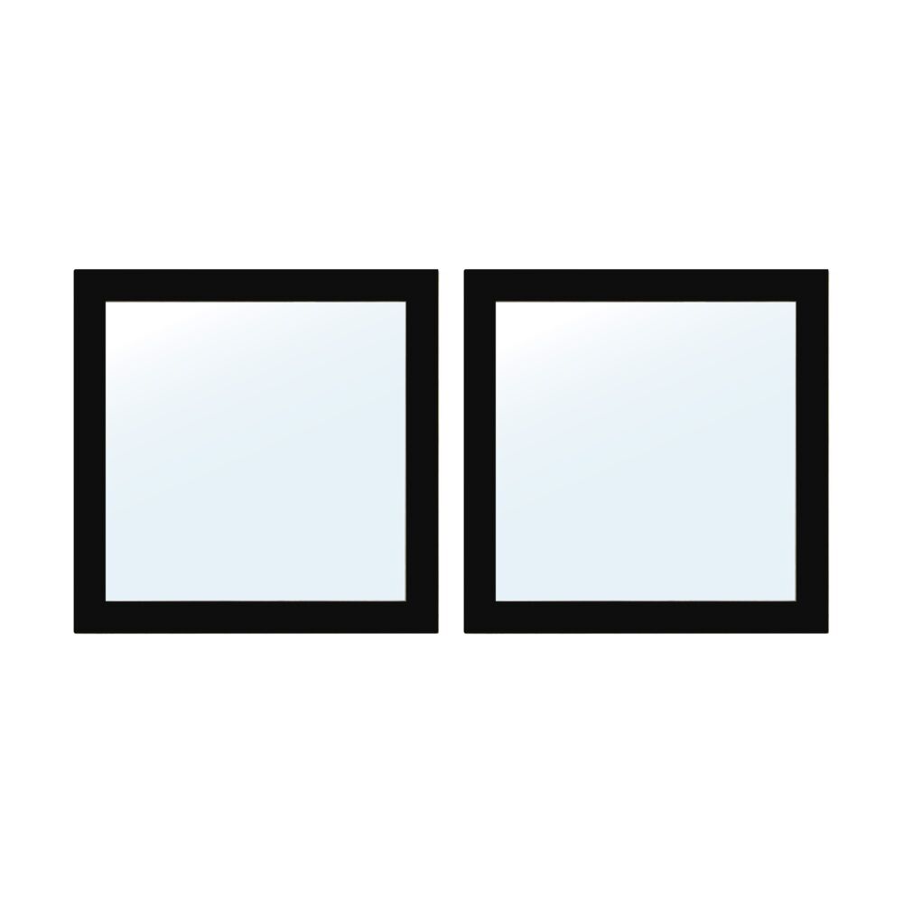 2PK Jemark Grace Wall Mounted Mirror Home Decoration 35x35cm Black