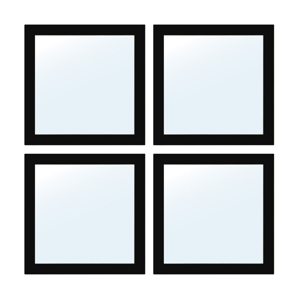 4PK Jemark Grace Wall Mounted Mirror Home Decoration 35x35cm Black
