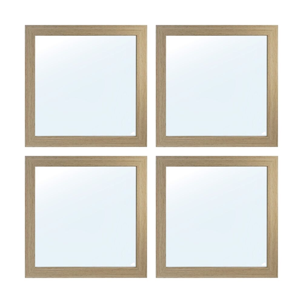 4PK Jemark Grace Wall Mounted Mirror Home Decoration 35x35cm Natural