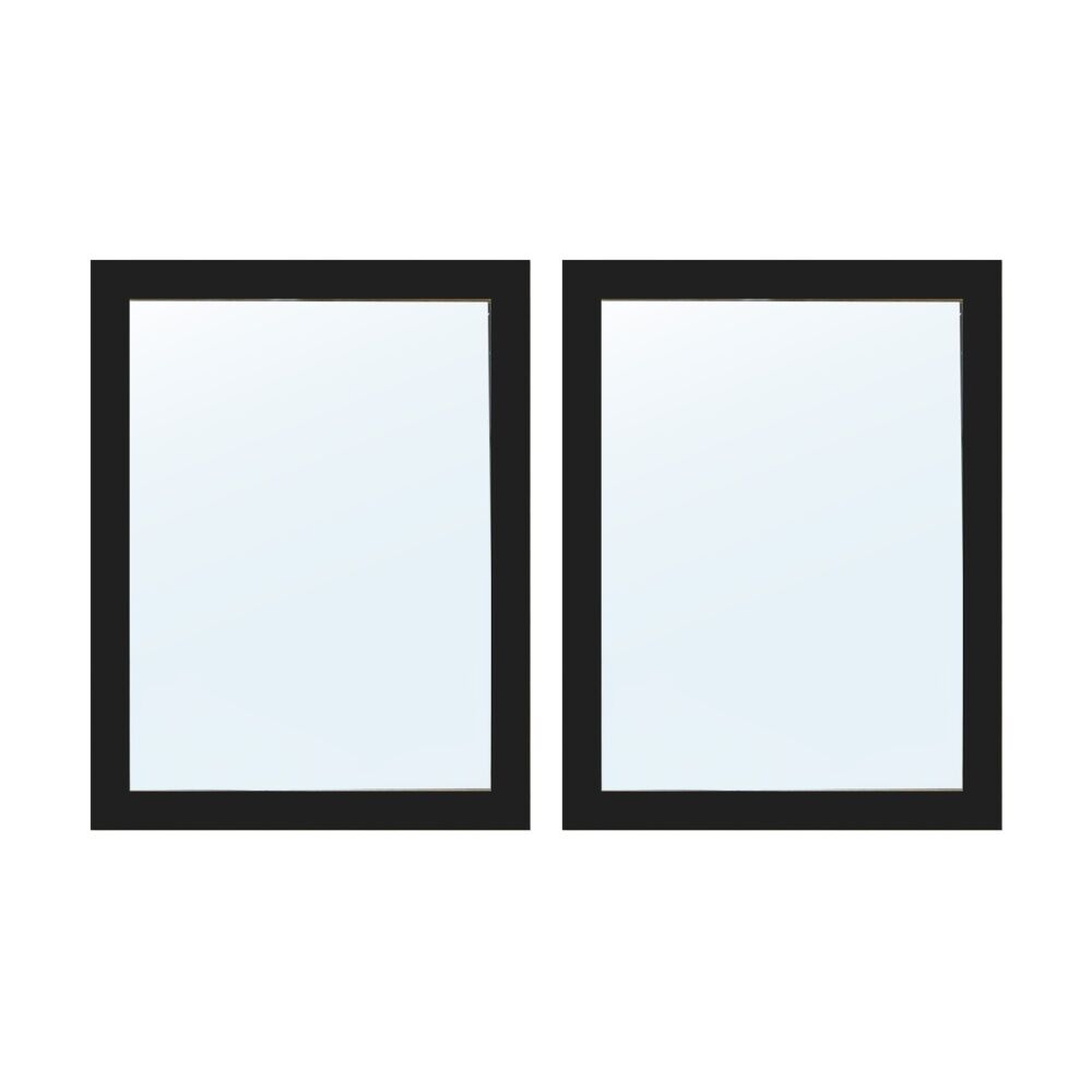2PK Jemark Grace Wall Mounted Mirror Home Decoration 35x45cm Black