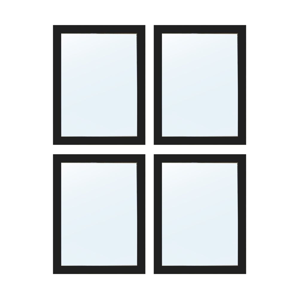 4PK Jemark Grace Wall Mounted Mirror Home Decoration 35x45cm Black