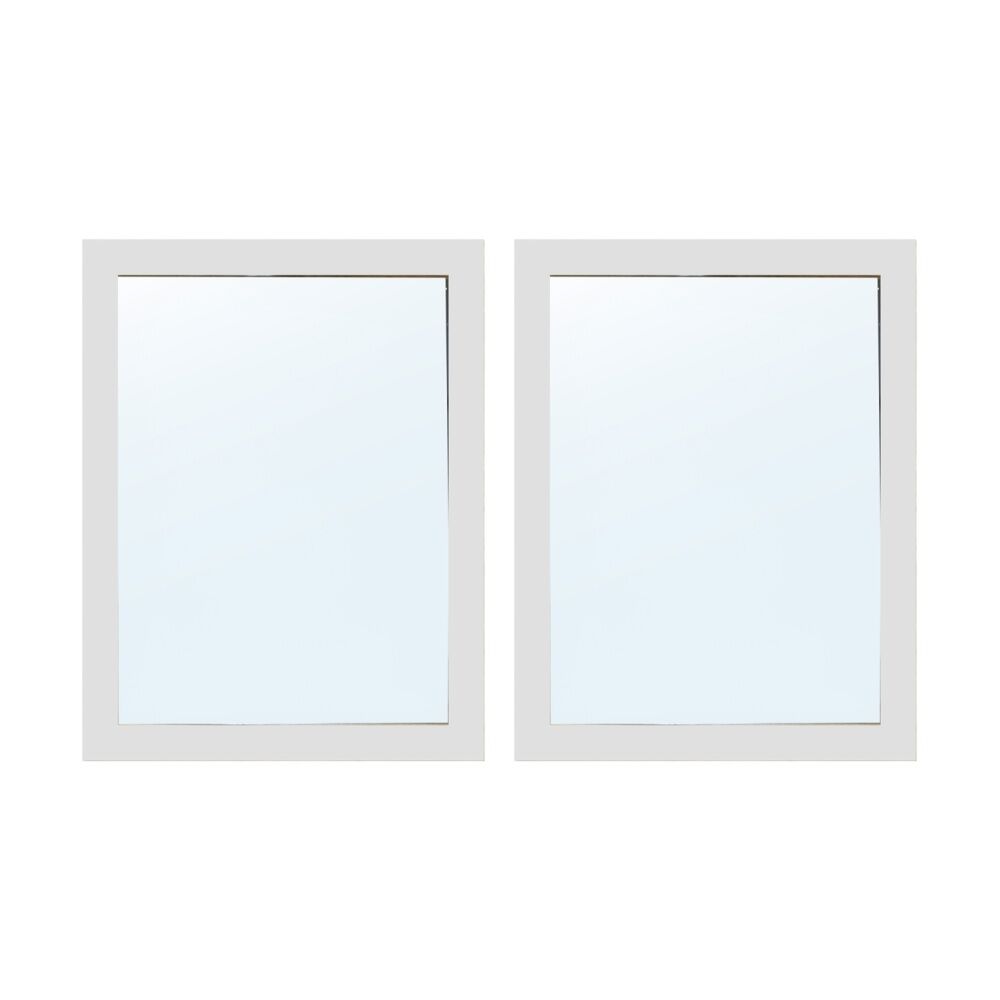 2PK Jemark Grace Wall Mounted Mirror Home Decoration 35x45cm White