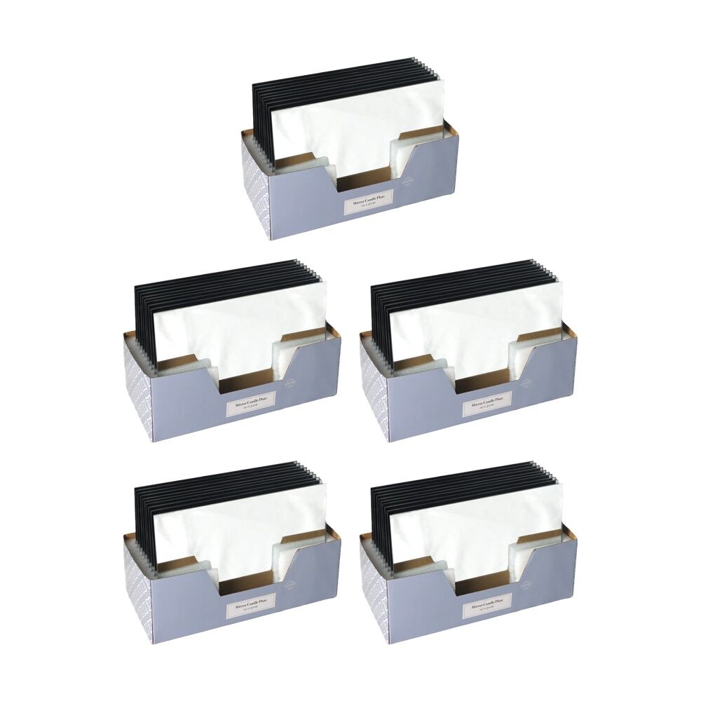 5PK Jemark Rectangular Mirror Candle Decoration Resting Plate Large Clear