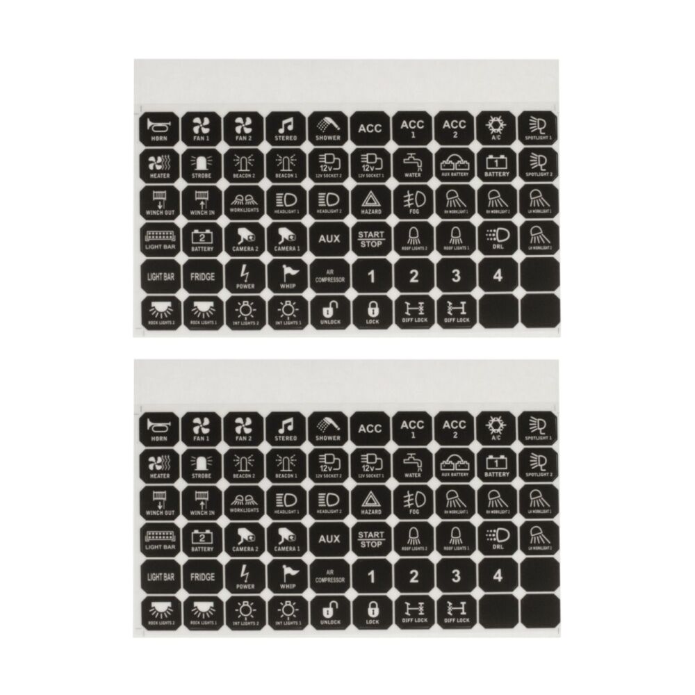 2PK 60pc Hulk 4X4 Decal Sticker Sheet Set Suits Smart 8 Switch Panel