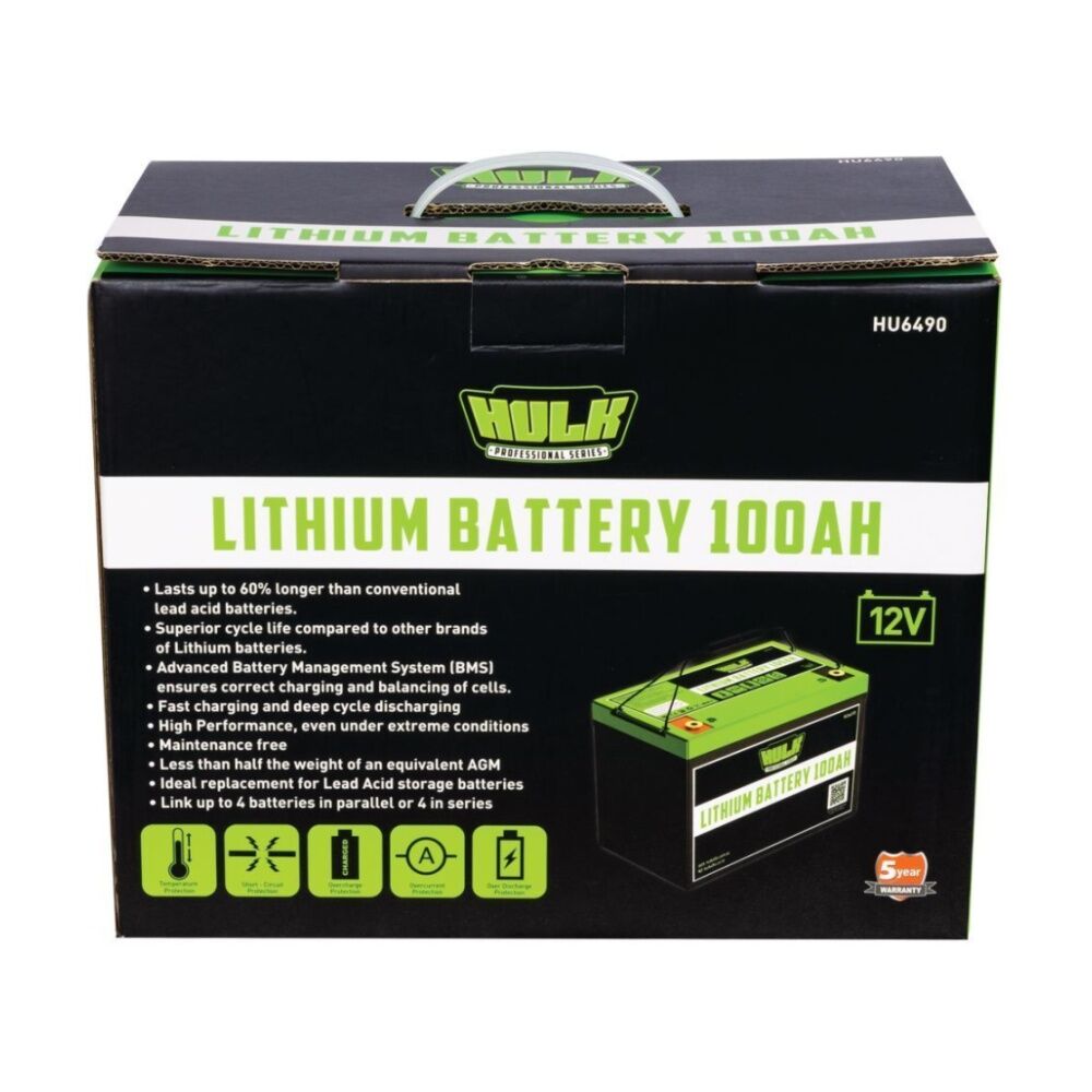 Hulk 4X4 12V 100Ah LiFePO4 Lithium Deep Cycle Battery