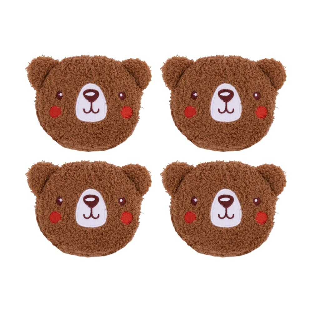 4PK Toasty Hugs Berry Bear Hand Warmer Microwave Heat Pack Brown 10x10x2cm