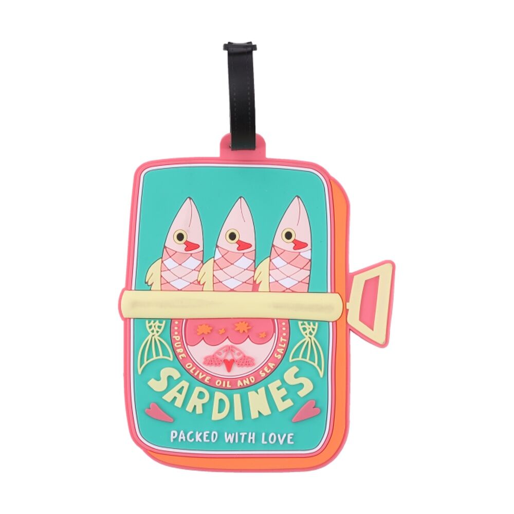 4PK iPack Sardine Giant Luggage ID Tag Adjustable Strap Travel 15x13.2cm