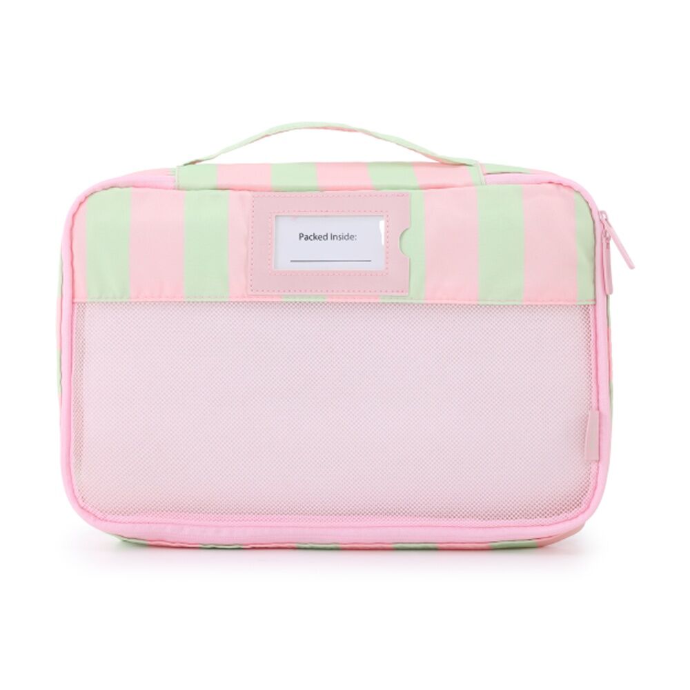 5pc iPack Strip Packing Cube Set Travel Pink And Green 38x28x7cm