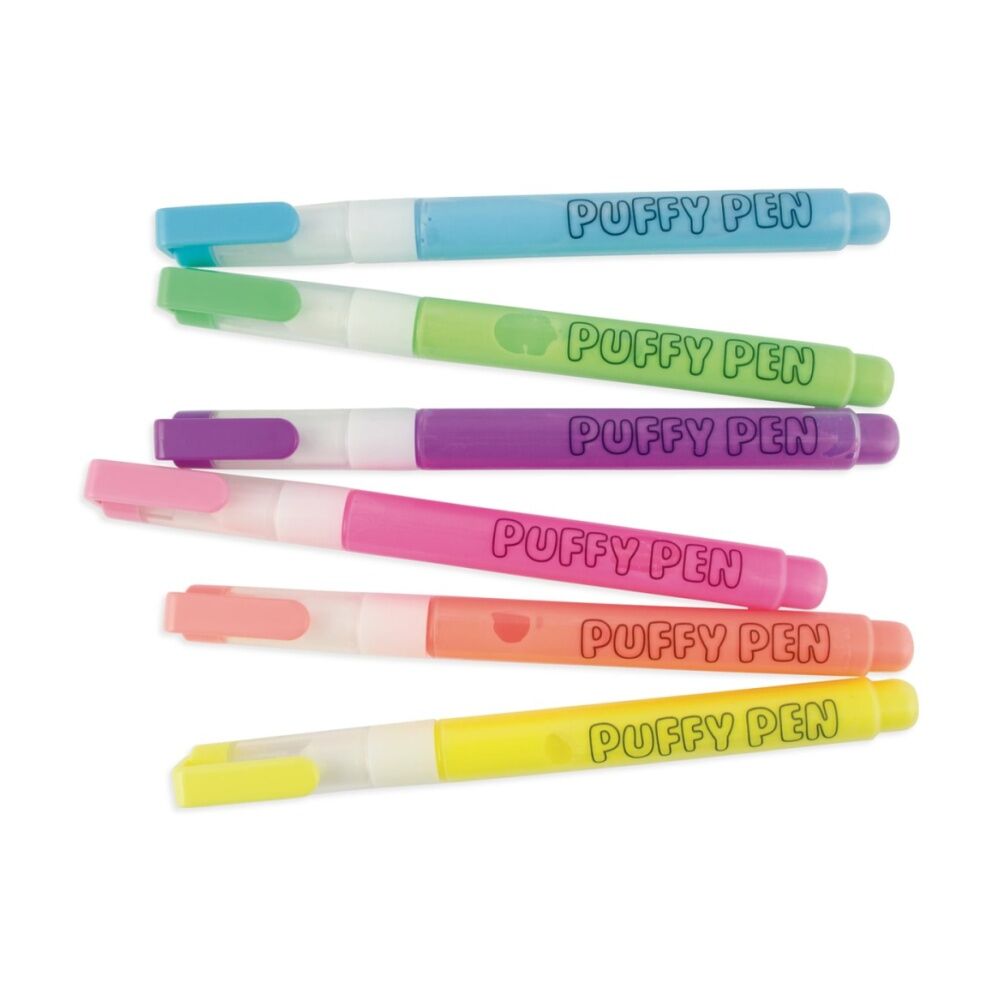 6pc Ooly Magic Puffy Pens Neon Colours 3D Puff Effect Art Kids Craft Set 3y+
