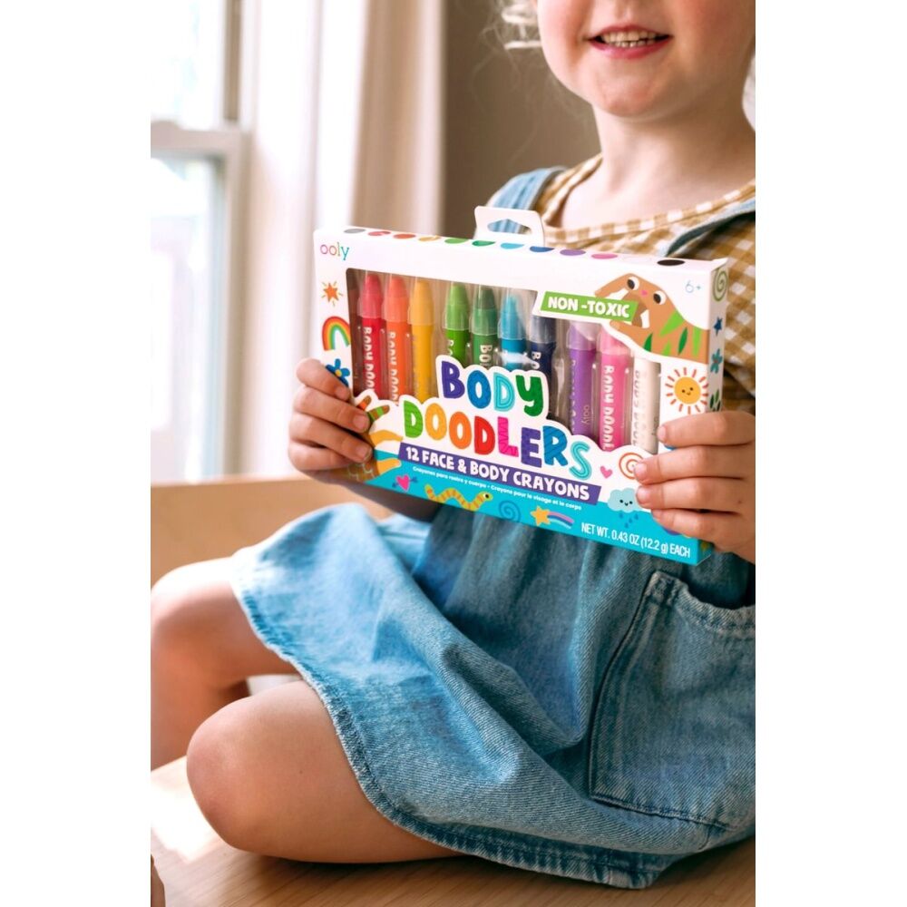 12pc Ooly Markers Face & Body Doodlers Vibrant Colours Skin-Safe Kids Set 4y+
