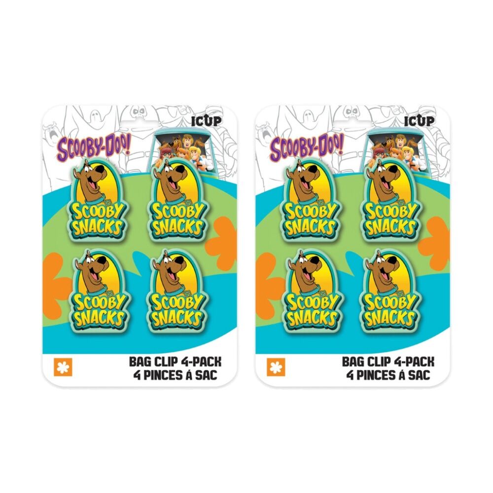 2x 4pc Icup Inc Scooby Doo Snacks Kitchen Storage Sealing Bag Clips Multicolour