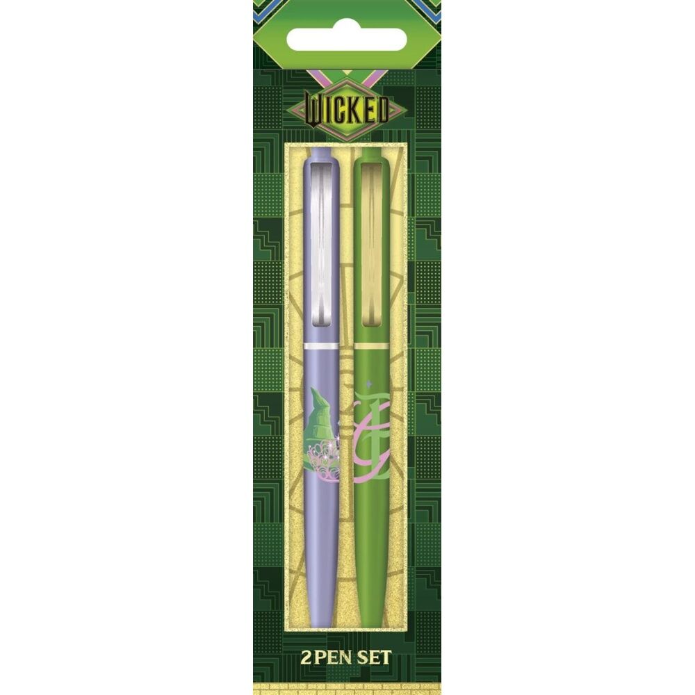 4x 2pc Wicked Elphaba and Glinda Premium Ballpoint Pen Set Click Top