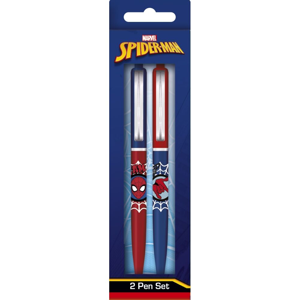 4x 2pc Marvel Comics Spider-Man Web Premium Ballpoint Pen Set Click Top