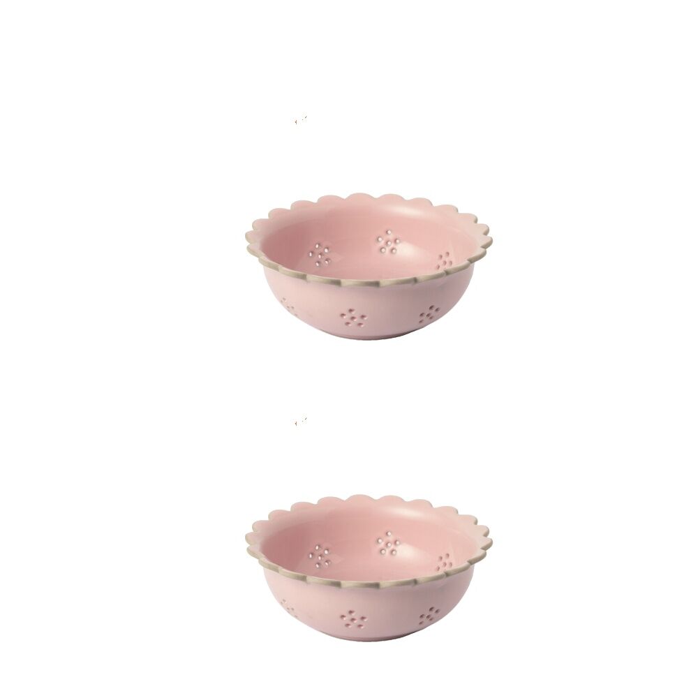 2PK Jamie Oliver Big Love Beautiful Berry Easy Draining Pink Stoneware Bowl 20cm