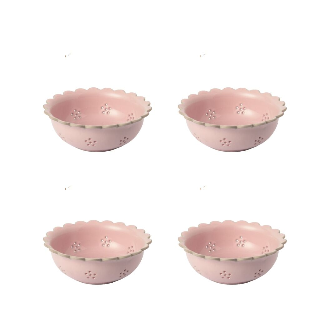 4PK Jamie Oliver Big Love Beautiful Berry Easy Draining Pink Stoneware Bowl 20cm